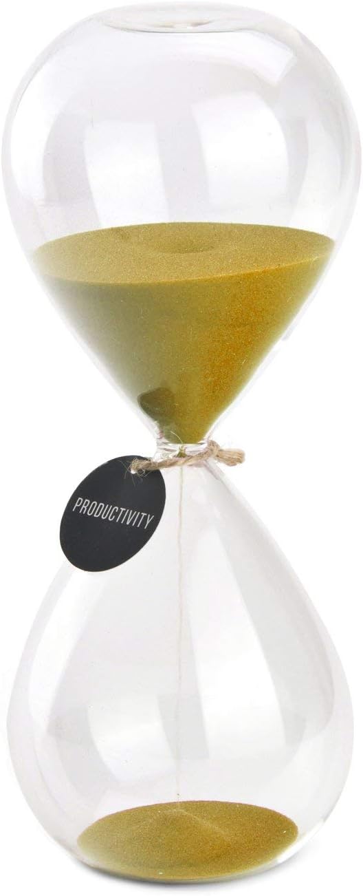 SWISSELITE Hourglass Sand Timers, Hourglass Sand Clock Inspired Glass for Home, Desk, Office Decor (8.5Inch-60Mins Oil Yellow)
