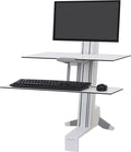 Ergotron – WorkFit-S LD Single Monitor Standing Desk Converter, Sit-Stand Workstation for Tabletops – 6 to 16 lbs, White