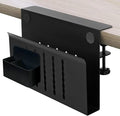Desk Side Organizer, Desk Laptop Holder with Magnetic Pen Holder, No Drill Hanging Desk Organizer for Office and Home Fits Flat Edge 0.3" to 2.3"