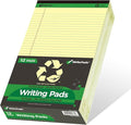 KAISA Yellow Legal Pads 12 pads 600 Sheets 8.5"x14" Writing Pads Recycled Paper 8.5"x14" Wide Ruled Lined Paper Perforated 50 sheets Hard Back Notepads Large Legal Pad Writing Tablet Canary For Office Supplies (Canary 12pads)