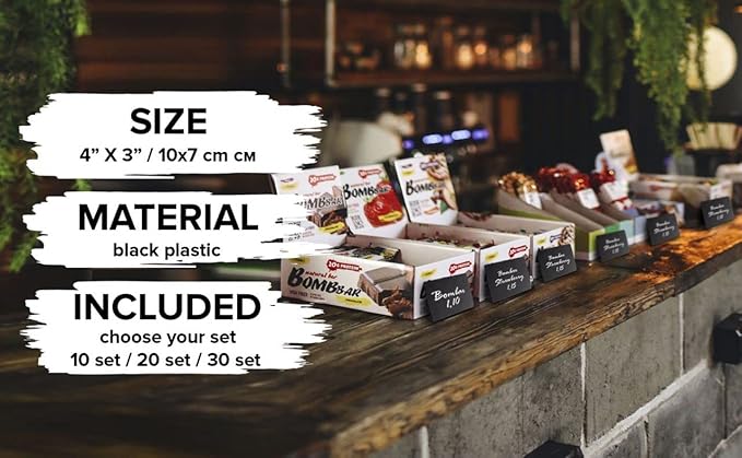 10 Pack Mini Chalkboard Signs 3x4 inch – Erasable Food Signs for Buffet - Catering - Bakeries & Parties - Small Black Chalkboard Labels - Tabletop Displays & Wedding Chalk Board Name Plates