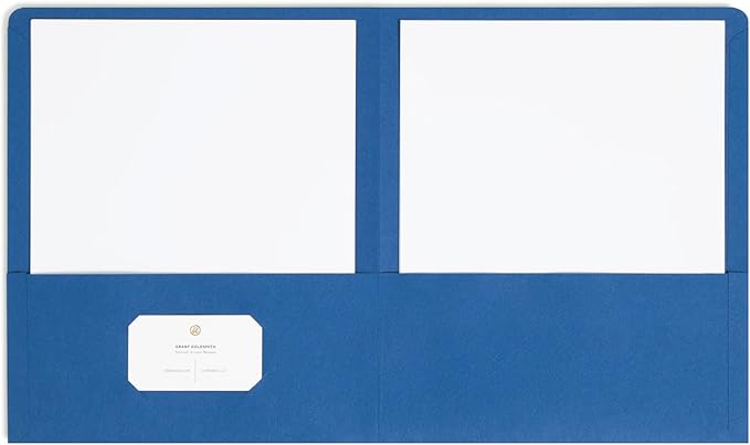 Smead Two-Pocket Heavyweight Folder, Paper Folders with Pockets, Letter Size, Dark Blue, 25 per Box (87854)