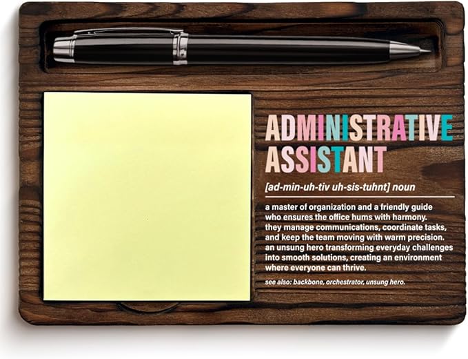 Administrative Assistant Gifts for Women, Appreciation Gifts for Admin Assistants Secretary, Administrative Assistant Definition Sticky Note Holder for Office Desk Decor