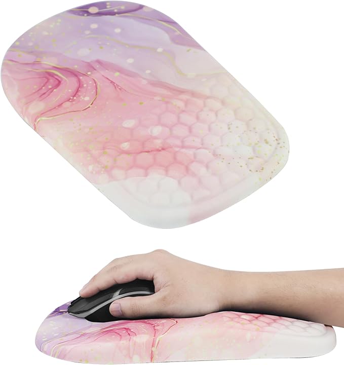 Ergonomic Mouse Pad with Wrist Support, Comfortable Memory Foam Mousepad with Massage Design and Non-Slip PU Base, Wrist Rest Mouse Pad for Office and Home, 12x8 Inch