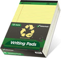 KAISA Legal Notepads 8.5"x11.75"，12pads 600 Sheets note pads office supplies Recycled Paper 8.5"x11.75" Wide Ruled 50 sheets Hard Back Notepads 8-1/2"x 11-3/4" Writing Tablet Canary For Office Supplies (Pack of 12) KSU-5668