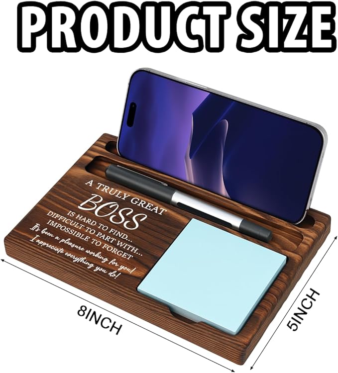 Bosses Day Gifts for Women Men Manager Sticky Note Holder Funny Office Decor for Women National Boss Day Decorations Gifts for Men Supervisor Leader HR Office Desk Decor A03