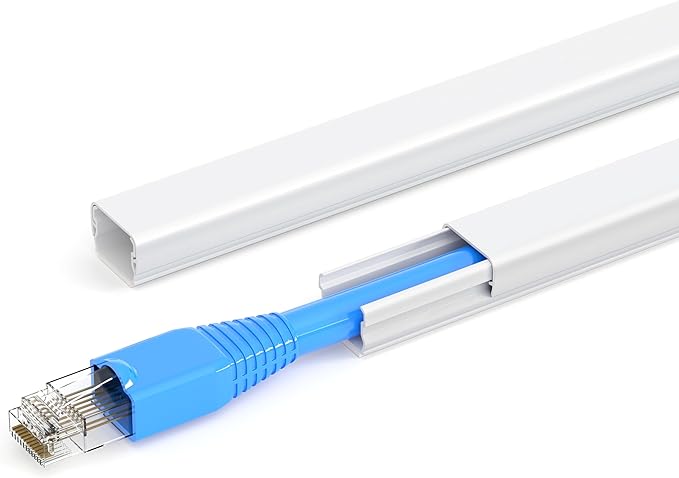 ZhiYo Cord Hider for One Wire, 102in Cable Hider Concealer, Paintable Wall Wire Covers, PVC Cable Management Raceway for A Thick Extension Cord, 6 x L17in W0.59 H0.4in, White