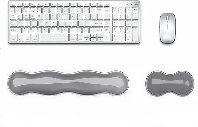 Wrist Rest for Keyboard and Mouse, Ergonomic Gel Keyboard Wrist Rest for Effortless Typing & Pain Relief, Cool Silicone Gel Wrist Support Pad for Gaming, Computers, Laptops, Office