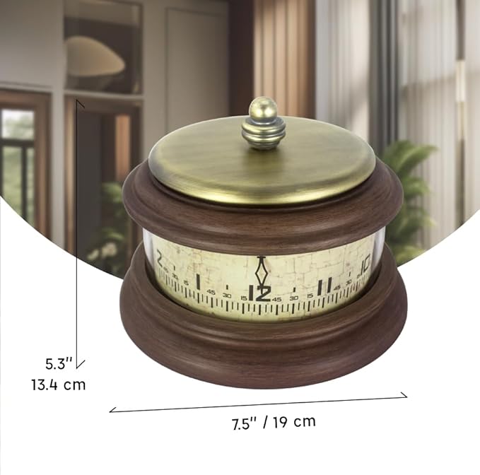 Presentime & Co. Louis XVI Mantel Clock, Desk & Shelf Clock, Retro Tabletop Clock for Living Room, Bedroom, Shelf Decoration, Fireplace, Farmhouse Decor, Walnut Brown Finish.