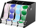 Adjustable Label Dispenser Acrylic Sticker Roll Dispenser Label Roll Holder Multi Use Sticker Holder Organizer Stand for School Gifts and Home Office Desktop(4 Disks)