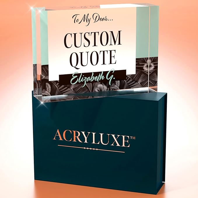 Custom Acrylic Sign Personalized, Custom Desk Name Plate, 18 Styles, (5"x7"), With Gift Box, USA Made by Acryluxe. (Holman)