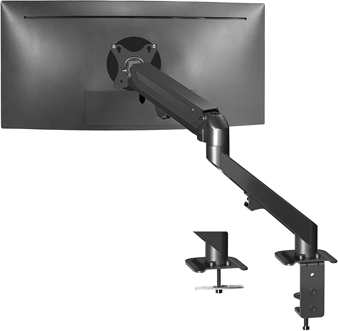 VIVO Heavy Duty Single Monitor Tension Arm for up to 27 inch Screens, Holds 14.3 lbs, Premium Desk Mount Stand, Black, STAND-V101O