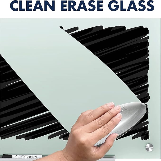 Quartet Whiteboard, Glass Dry Erase Board, Non-Magnetic, 8' x 4', Infinity Frameless Mounting, Includes Dry Erase Marker, Frosted White (G9648F)