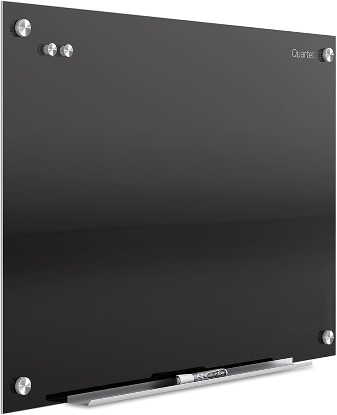 Quartet Glass Whiteboard, Non-Magnetic Dry Erase White Board, 24" x 18", Infinity Frameless Mounting, Includes Dry Erase Marker, Frosted White (G2418F)