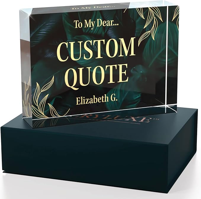 Custom Acrylic Sign Personalized, Custom Desk Name Plate, 18 Styles, (5"x7"), With Gift Box, USA Made by Acryluxe. (Luxurious)