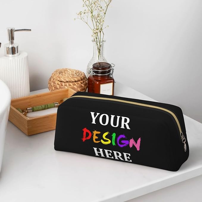 Custom Letter Pencil Case for Kids with Name Photo Image, Personalized Pencil Box for Women Men, Pen Pouch Organizer School Supplies for Teen Students