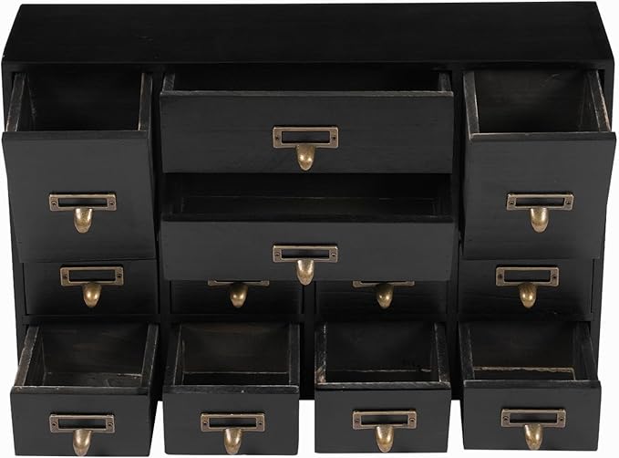 Vintage 12-Drawer Storage Cabinet – Multipurpose Desktop Organizer for Office, Craft & Home