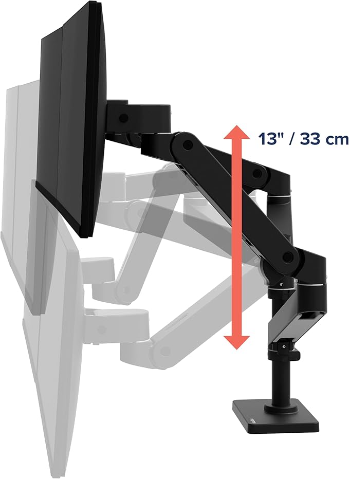 Ergotron – Upgraded LX Pro Premium Vertical Stacking Dual Monitor Arm, VESA Desk Mount – for 2 Monitors Up to 24 Inches, 4 to 22 lbs Each – Matte Black