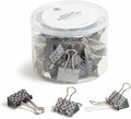 U Brands Fashion Binder Clips, Moroccan Monochrome with Silver Prongs, Office Organization Supplies, 32mm, 36 Count