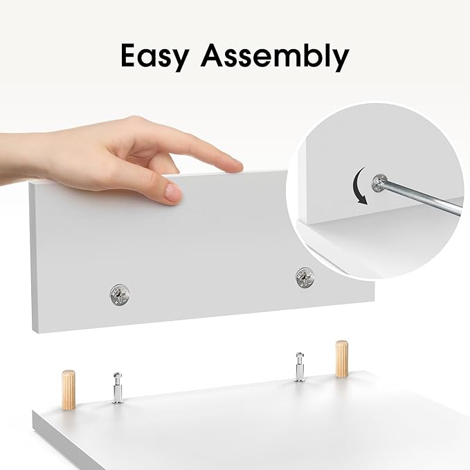 FITUEYES Dual Monitor Stand – 3 Shelf Computer Monitor Riser, Wood Desktop Stand with Adjustable Length and Angle, Desk Accessories, Office Supplies Medium White, DT108008WW