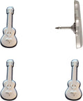 Guitar Push Pins - Silver Guitar Map Pins for Cork Boards, Maps, or Lapel Use - Designed in USA - Set of 4