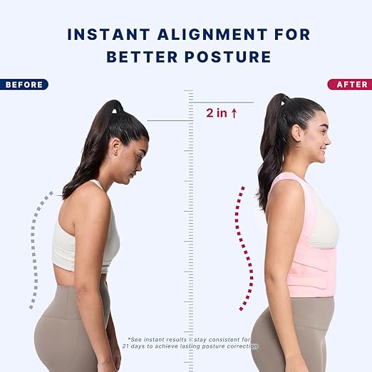Fit Geno Back Brace Posture Corrector for Women: Shoulder Straightener Adjustable Full Back Support Upper and Lower Back Pain Relief - Scoliosis Hunchback Hump Thoracic Spine Corrector Large