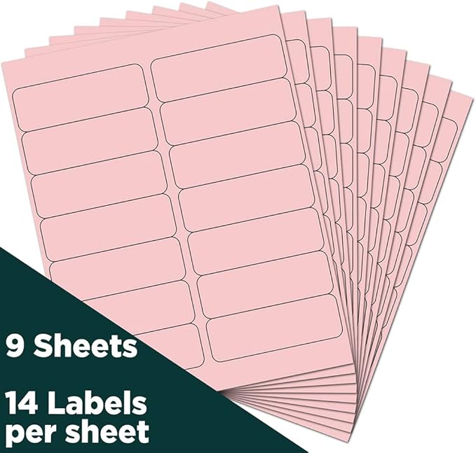 JAM PAPER Shipping Address Labels - Rectangular - 1 1/3 x 4 - Baby Pink Pastel - 126/Pack