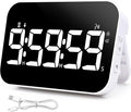 TXL Kitchen Timer for Cooking, Rechargeable Digital Magnetic Timer with Large LED Display, Loud Alarm, Sound Countdown, 4 Volume Levels and 3 Brightness for Classroom, Study (White)
