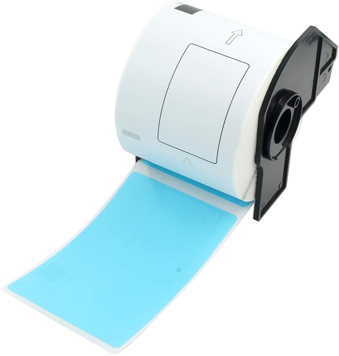 BETCKEY - Shipping/Name Badge Labels Replacement for Brother DK-1202 (2.4 in x 3.9 in), Compatible with Brother QL Label Printers [1 Rolls/300 Labels, Light Blue]