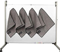 IMPRESA Magnetic Microfiber Dry Erase Cloth Erasers - 10 in x 10 in, Pack of 4, White - Streak-Free Whiteboard Eraser - Strong Magnetic Grip Dry Erase Board Cleaner - Machine-Stitched Microfiber Cloth