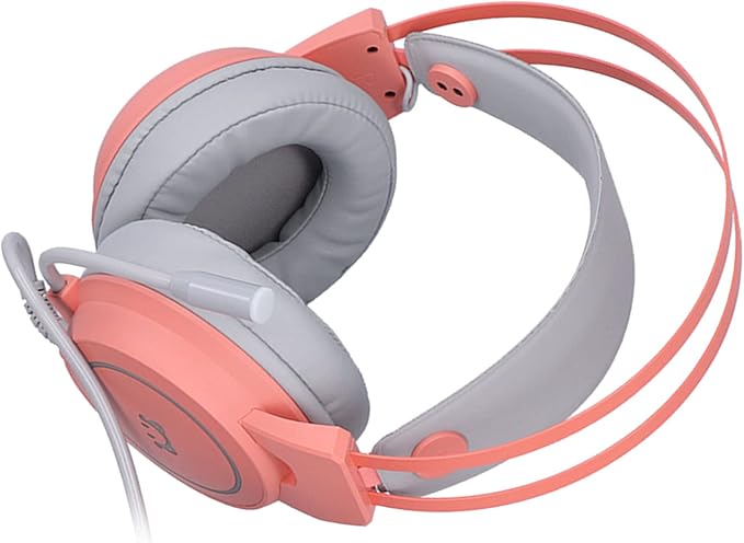 ChiweiJ Head Mounted Gaming Headset with 50mm Speaker Unit, Over Ear Stereo Headphone, 360° All Round Pointing Bendable Microphone, USB 7.1 Surround Sound for PC Gaming and Music Listening (Pink)