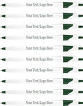 SyPen Personalized Pens With your Custom Logo or Text-1000 Pack Bulk-for Businesses, Parties, and Events, Custom Printed Slim Ballpoint Click Pens, Green Trim Color, Black Ink