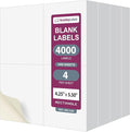 NextDayLabels 4.25x5.5 Inch Rectangle Stickers White Blank Labels for Laser Inkjet Printer - 4 Per Sheet Self-Adhesive Shipping Mailing Address Made in USA - 4000 Labels