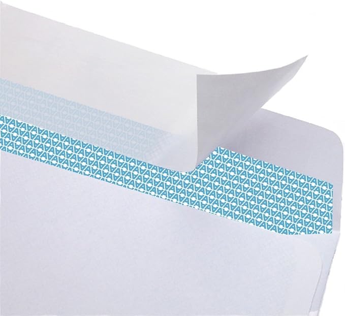 Aimoh #10 Custom Printed Security Tinted Self–Seal Envelopes - Personalized with Logo and Address/Return Address Imprinted -Size 4-1/8 X 9-1/2" -White -24 LB -Box of 2500 Count (7-34010-2500)