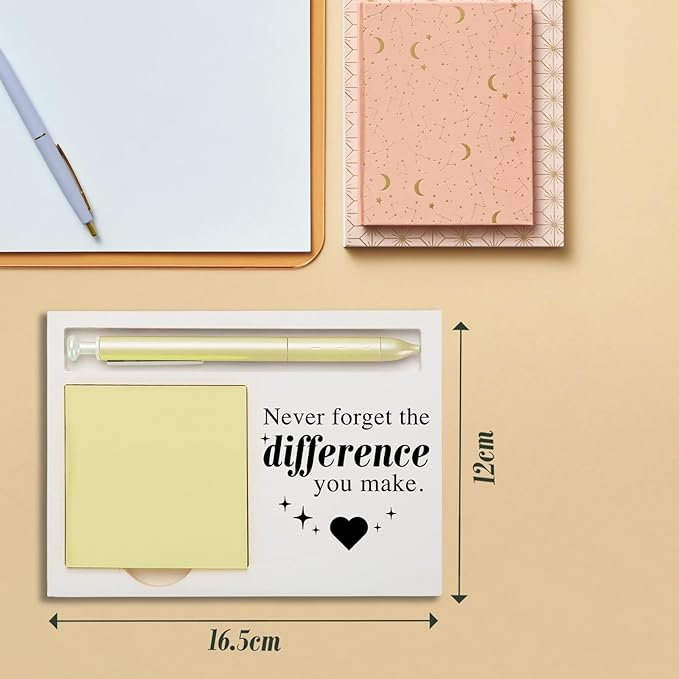 Never Forget The Difference You Make Sticky Note Holder, Thank You Appreciation Gift for Friends Midwife Team Nurse Colleagues Mentor Work Friend Teacher Wood Self-Stick Note Pad Holders ZBA9