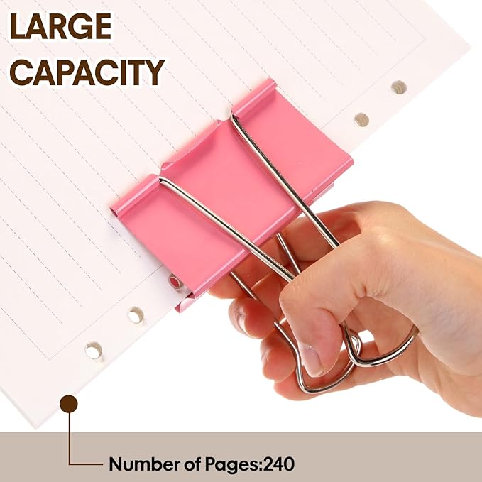 Jetec 48 Pcs 3 Inch Jumbo Binder Clips Extra Large Binder Clips Bulk Colored Big Heavy Duty Metal Giant Large Paper Clamps for Office and Home Supplies Organization Kitchen Food Bags Drawing