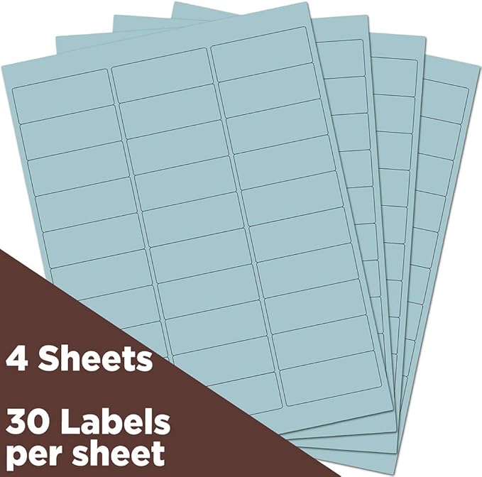 JAM PAPER Return Address Labels - Standard Mailing - 1 x 2 5/8 - Baby Blue - 120 Shipping Labels/Pack