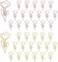 OWLFAVO 36pcs Flower Shape Paper Clips with Clear Box, Rose Gold and Yellow Gold, Funny Cute Paperclips Bookmarks Planner Clips for Fun Office Supplies School Gifts Wedding Decoration