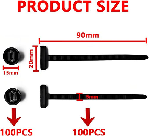 50Pcs Nylon Universal Cable Tie Buckle, Self-Locking Zip Ties Holder, Upgrade Multipurpose Plastic Cable Ties Tool, for Auto Repairing Quick Fix (50) (100)