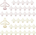 OWLFAVO 40pcs Airplane Shape Paper Clips with Clear Box, Rose Gold and Yellow Gold, Funny Cute Paperclips Bookmarks Planner Clips for Fun Office Supplies School Gifts Wedding Decoration