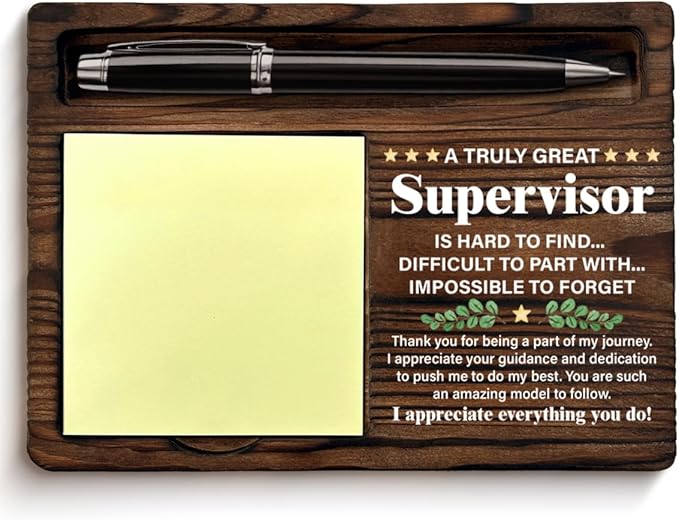 Best Supervisor Gifts for Women Men, Thank You Gifts for Supervisors Boss Leader Boss's Day Promotion Retirement Birthday, Supervisor Gift Sticky Note Holder for Office Cubicle Decor