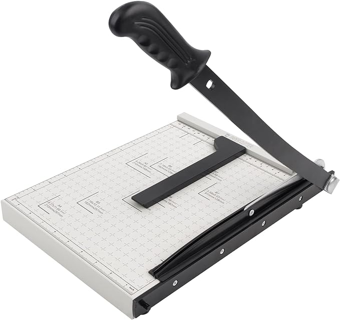 ZEQUAN A4 Paper Cutter Heavy Duty Metal Base, Stack Paper Trimmer Guillotine 13" Cutting Length, Guillotine Paper Slicer Cutter, 10 Sheet Capacity, for Office Home or School