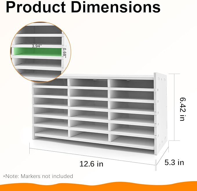 Marker Storage Organizer, Marker Holder for 108 Markers, Pens, Watercolor Brushes, and Colored Pencils – Desktop Art Supply Organizer for Home, Office, and Classroom