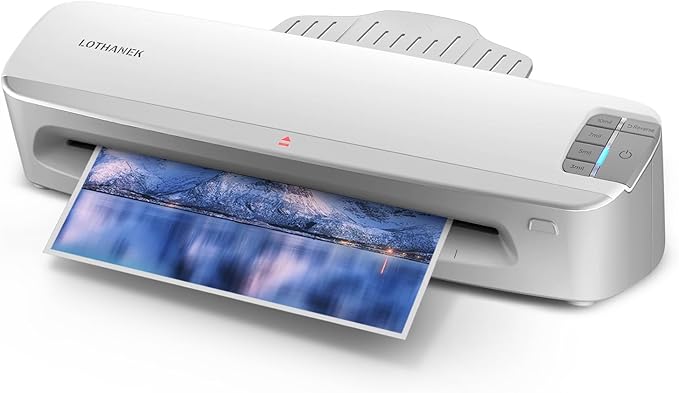 13 inch 4 Roller Thermal Laminator Machine, 3-10 Mil 60-Second Warm-up A3 Commercial Laminating Machine with 50 Sheets, LOTHANEK Heavy Duty Laminating Machine for Home, School Office Teacher Use