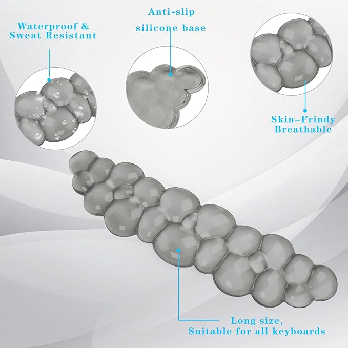 Gel Cloud Keyboard Wrist Rest, Cute Wrist Support and Arm Support Keyboard Rest for Keyboard Typing Pain Relief，Suitable for Office/Computer/Laptop/Gaming（Keyboard Wrist Rest Gray ）