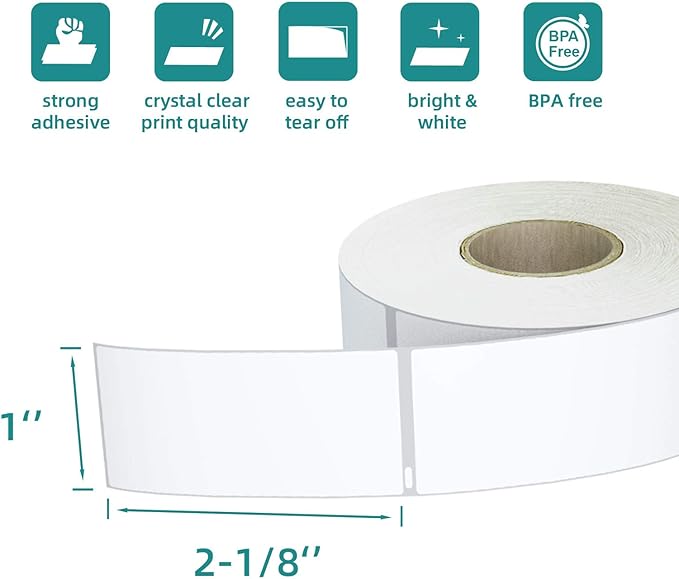 6000 Labels Compatible DYMO 30336 1" x2-1/8 Address & Barcode Labels (Not for Dymo 550, 5XL), LabelChoice 12 Rolls Direct Thermal Labels Replacement Used with DYMO Labelwriter 450, 450 Turbo, 4XL