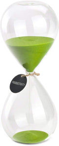 SWISSELITE Hourglass Sand Timers, Hourglass Sand Clock Inspired Glass for Home, Desk, Office Decor (8Inch-30Mins Macaw Green)