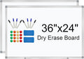H-Qprobd White Board 36" x 24" Dry Erase Board for Wall Whiteboard 3' x 2' (2 Pack) Magnetic Presentation Board with Long Pen Tray, Wall-Mounted White Boards for Home, Office and School