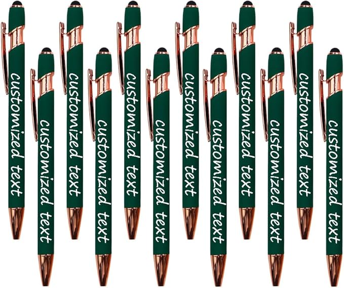 Yucold Bulk Custom Personalized Pens with Name & Logo Printing Personalized custom ballpoint pen for Business, Graduation Gifts & Party Events (olive drab,15)