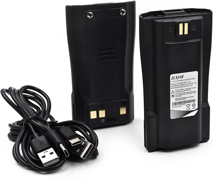 elxjar (2-Pack) 7.4V 3800mAh BF-1909 Replacement Battery for DR-1909U, AR-1909U UHF 10W DMR Two-Way Radios